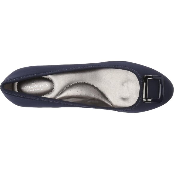Bandolino Womens Blue Navy Closed Rounded Toe Flexible Wedge Flat Tad Pump - Picture 5 of 8